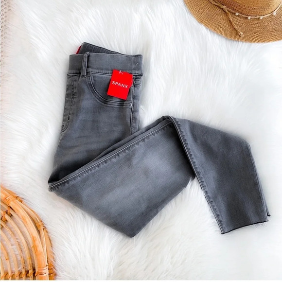 Spanx Distressed Ankle Skinny Jeans Vintage Gray High Rise Waisted NEW Small - Picture 5 of 15